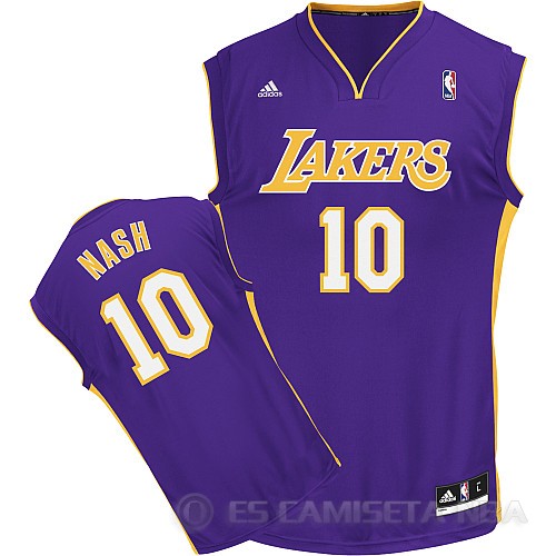Camiseta Nash #10 Los Angeles Lakers Violeta - Haga un click en la imagen para cerrar
